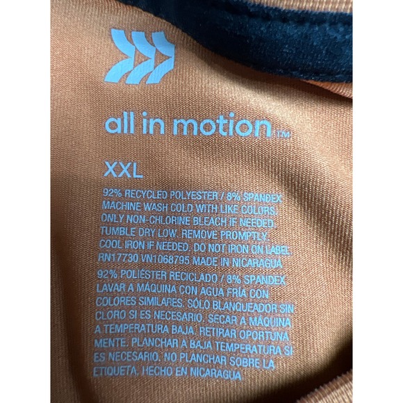 All In Motion Men XXL Orange Long Sleeve Performance Top Moisture Wicking Shirt - Picture 7 of 8